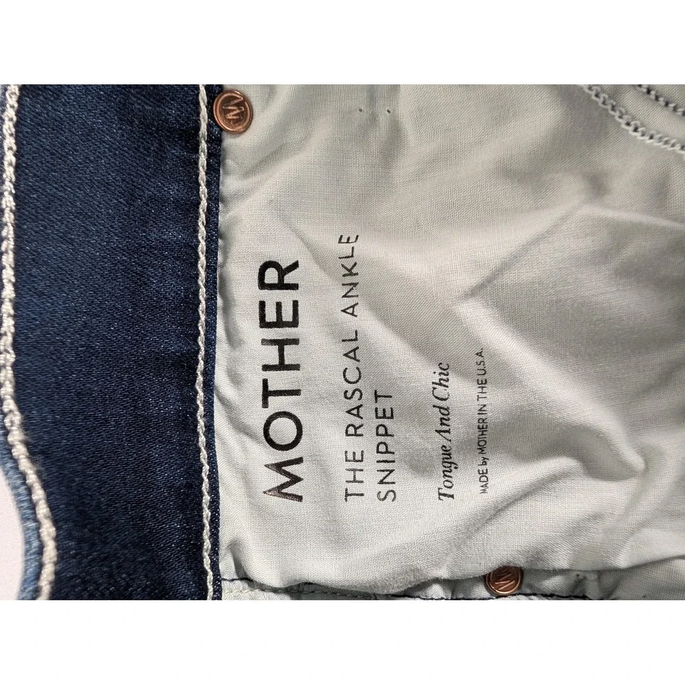 Mother Jeans Womens 26 Blue The Rascal‎ Ankle Snippet Raw Hem Tongue And Chic